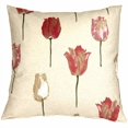 thumbnail image 2 of Pillow Decor Albany Tulips 22x22 Throw Pillow Floral Pink Cream Cotton Blend, 2 of 3