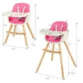 Baby joy Wooden High Chair Baby Toddler 3 in 1 Convertible Highchair w