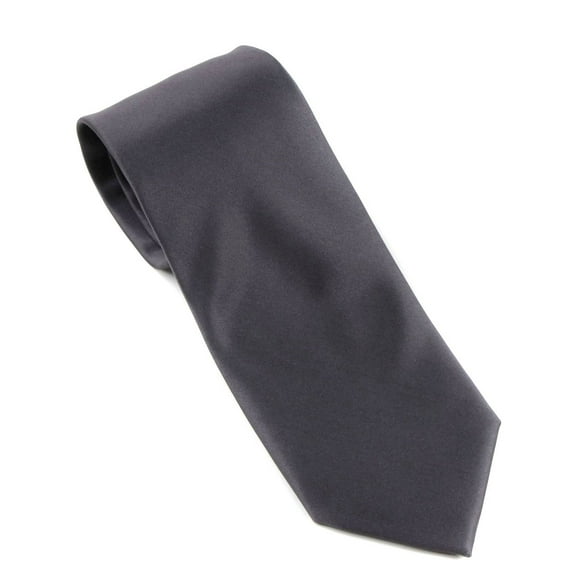 BuyYourTies - Mens Solid Neck Tie - Charcoal