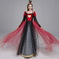 thumbnail image 4 of IBTOM CASTLE Women Queen Dress Adult Cosplay Halloween Clothes with Crown Queen of Hearts Fancy Dress Up for Christmas Carnival Birthday Party, 4 of 8