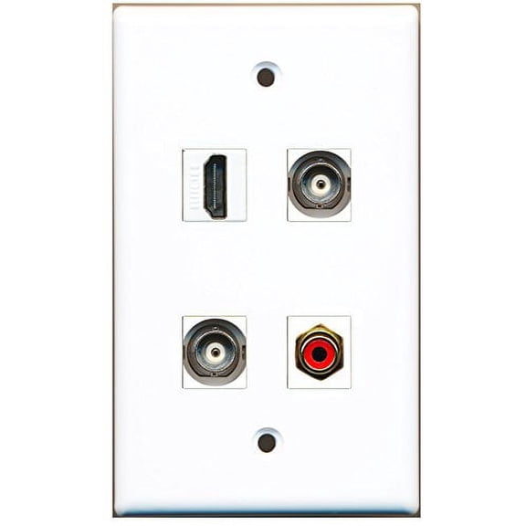 RiteAV - 1 Port HDMI 1 Port RCA Red 2 Port BNC Wall Plate