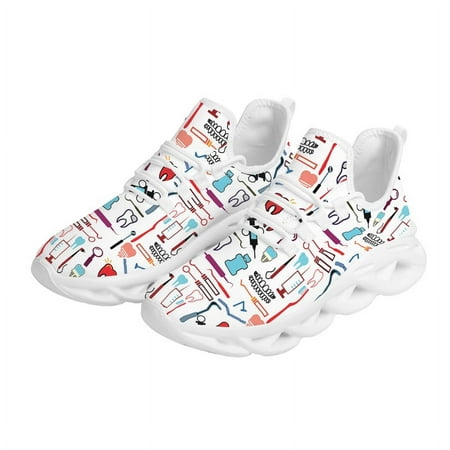 

Cywgift Women White Nursing Shoes Cute Cartoon Nurse Doctor Medical Brand Design Female Mesh Flat Sneaker Zapatillas Mujer 2024