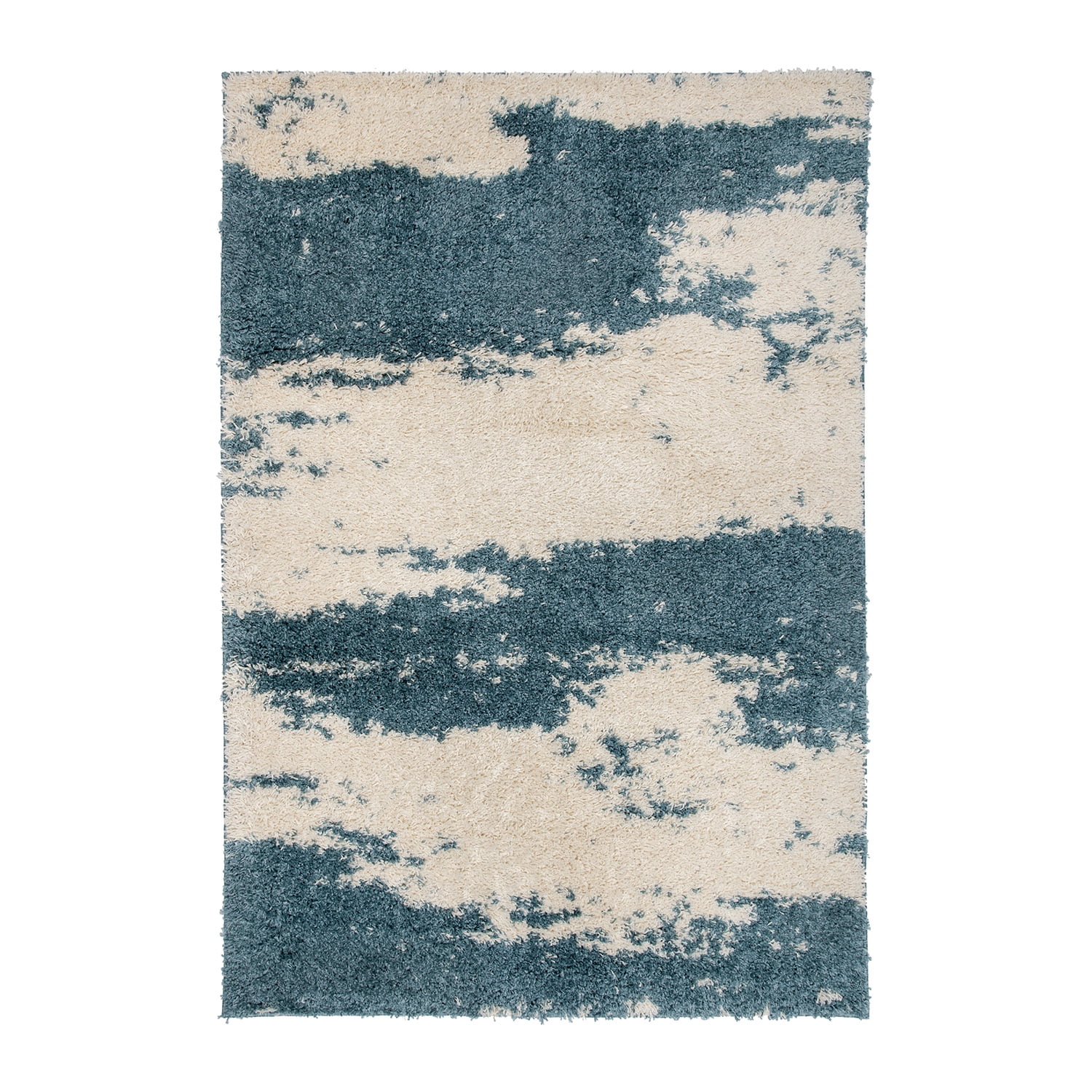 Modern Ombre Distressed Shag Blue 7'10"x10' Area Rug