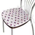 thumbnail image 3 of Hedgehog Dining Chair Pad, Watercolor Style Funny Smiling Spiny Mammals with Hand Drawn Daisy Flowers, Water Resistant Pillow with Straps for Seats, 4 Pieces Set, Pink Purple White, by Ambesonne, 3 of 5