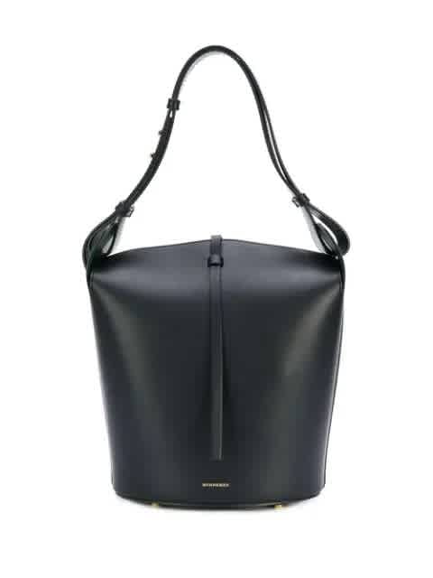 leather bucket bag black