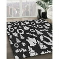 thumbnail image 3 of Ahgly Company Machine Washable Indoor Square Transitional Night Black Area Rugs, 6' Square, 3 of 7