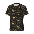 thumbnail image 3 of Rocae Christmas Gold Deers1 for Men's Moisture-Wicking Crew Tee - T-Shirt for Sports, Outdoor Activities, and Casual WearSmall, 3 of 9