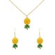 thumbnail image 1 of 2 piezas de pendientes de piña con hojas verdes y amarillas tropicales, collar colgante para mujer, pendientes colgantes, joyería, 1 of 5