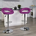 thumbnail image 4 of Contemporary Purple Vinyl Rounded Orbit-Style Back Adjustable Height Barstool with Chrome Base, 4 of 5
