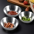 thumbnail image 6 of LNGOOR 8 Pcs 3.2 inch Stainless Steel Sauce Dishes Mini Individual Saucers Bowl Round Seasoning Dishes Sushi Dipping Bowl Appetizer Plates, Sliver, 6 of 7