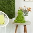 thumbnail image 2 of DecMode 7"W, 13"H MGO Eclectic Frog Garden Sculpture, Green, 1-Piece, 2 of 7