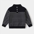 thumbnail image 2 of KPOPLK Boys Stripe T Shirts 1t 2t 3t 4t 5t 6t Long Sleeve Tee Shirts Kids Fall Tops Basic Tees(4-5 Years,Navy), 2 of 8