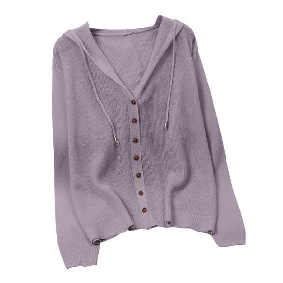 Sun Protection Hooded for Womens Button Down Long Sleeve Drawstring Thin Comfy Breathable Jacket with Pockets One Size