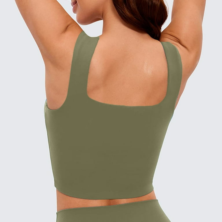 Sport Bras for Women Beautiful Wide Shoulder Strap Shockproof Vest Style  Fixe Women's Minimizer Bra Green M 