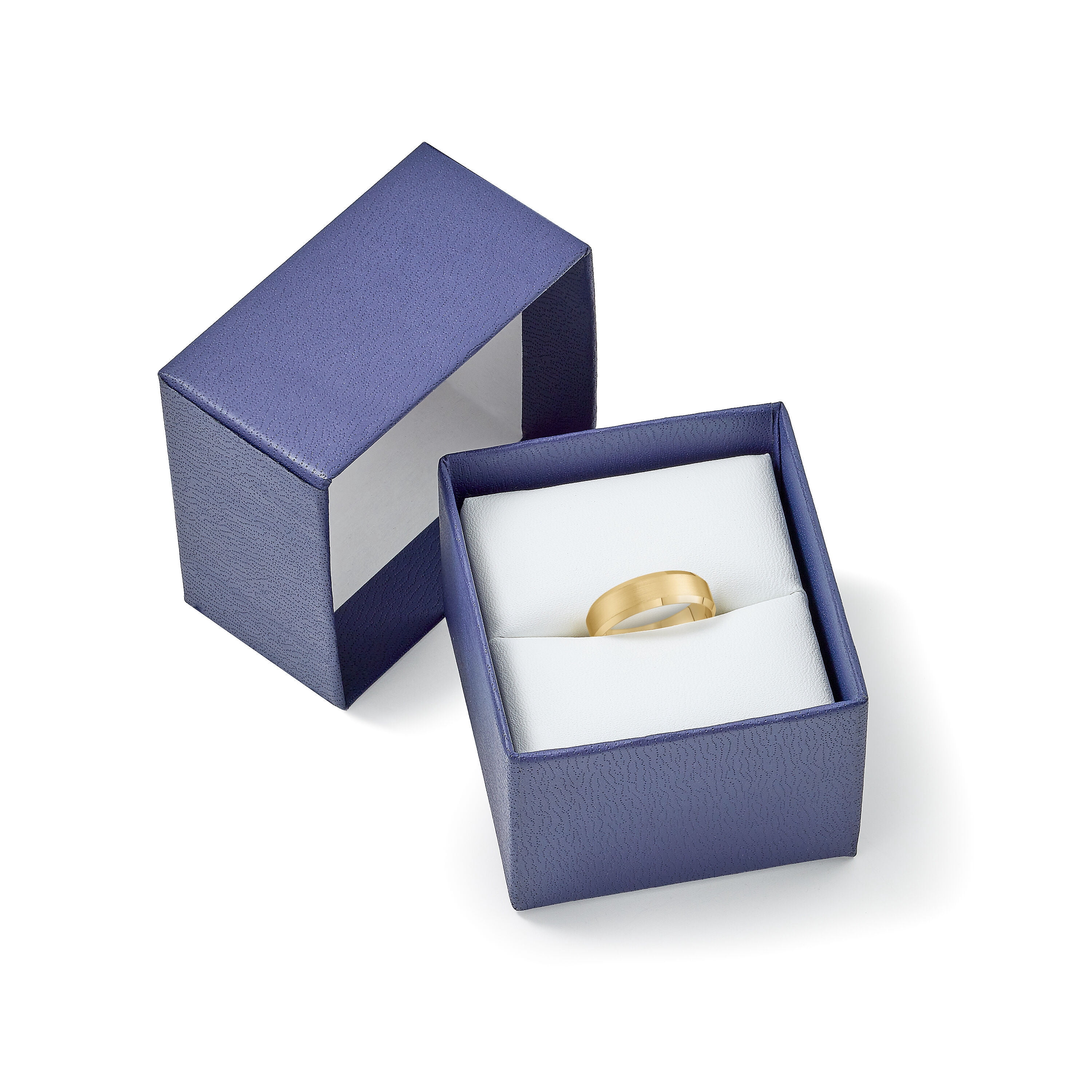 Men's 14K Solid Gold Wedding Band, 6mm, Beveled Edge, Satin Finish, Comfort Fit Ring, 14K Yellow Gold (Stamped for Authenticity), Size 7.5