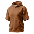 thumbnail image 6 of IAJDKMEK Men's Short Sleeve Hooded Shirt - Retro Casual Top, Vintage Shirt for Men, Soft Breathable Summer Pullover Shirt,Brown 2XL, 6 of 8