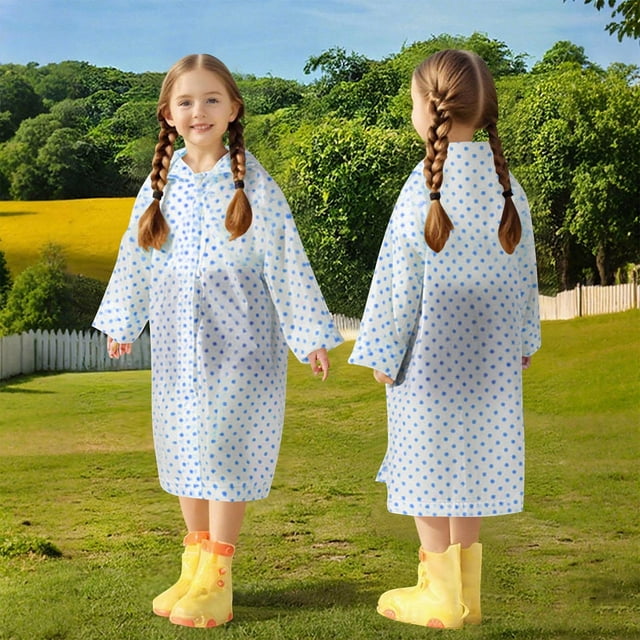 Cowsor Ponchos de Pluie Imperméables pour Garçons Filles Poncho de Pluie Réutilisable avec Capuchon et Manches Manteaux de Pluie Imperméables d'Extérieur Veste