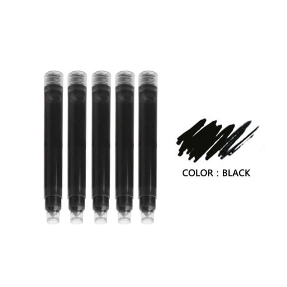 5Pcs JinHao Ink Cartridges Fountain Pen Refill in Black/Blue Writing Tool