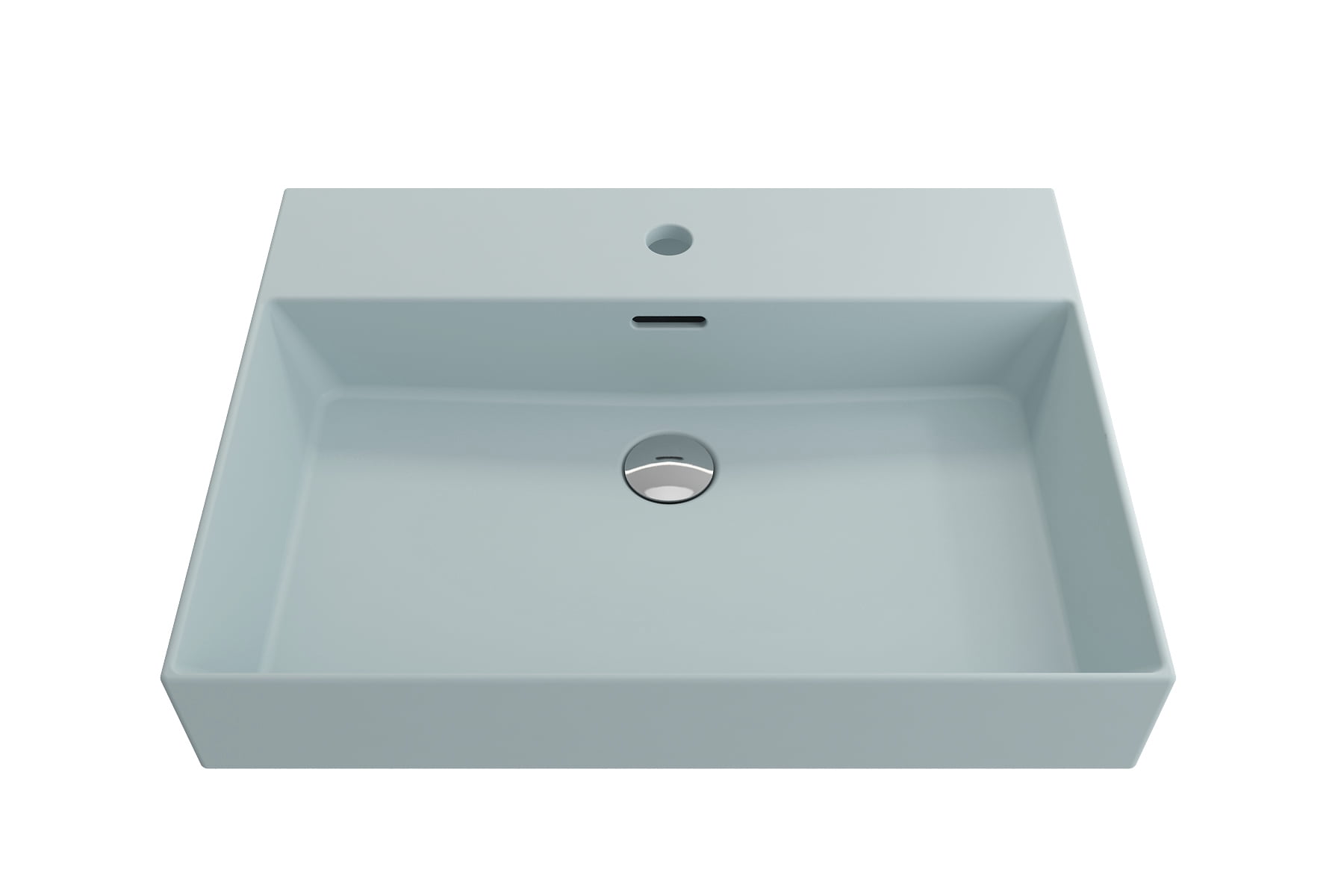 BOCCHI 1376-029-0126 Milano Sink Fireclay 24" 1-Hole + Overflow Matte Ice Blue