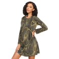 thumbnail image 3 of FORMRS Womens Long Sleeve Nightgowns Crew Neck Sleep Shirt Soft Pajamas Sizes S-3XL, Black Flower Pattern, 3 of 8