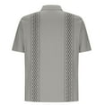 thumbnail image 5 of Momasggi Hawaiian Shirts for Men Cotton Linen Short Sleeve Button Down Shirt Loose Breathable Beach Shirts Big and Tall Vacation Tops Gray 4XL, 5 of 6
