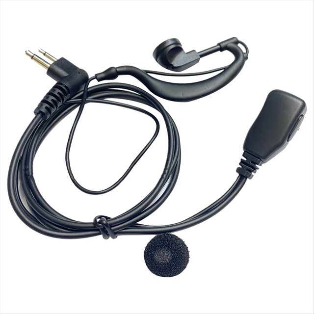auriculares walkie talkies con gancho para la oreja con micrófono m plug auriculares walkie talkies universales para el sitio de construcción de hoteles Morado; vista cenital de auricular con gancho para la oreja y cable con conector M, micrófono en línea con presilla y almohadilla de espuma, carcasa de plástico resistente y cable enrollado, adecuado para comunicaciones en sitio de trabajo y seguridad, y a menudo usado para intercomunicaciones en eventos.