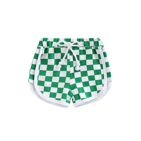 Hirigin Toddler Baby Boy Girl Summer Shorts Checkerboard Plaid Pants 6 12 18 Months 2T 3T Elastic Waist Drawstring Jogger Short Pants