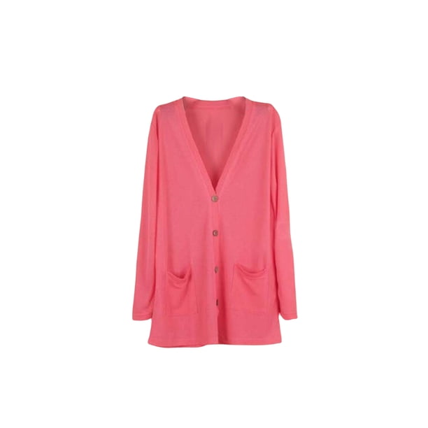 Qarigey Abrigo de moda chal de punto chaqueta de verano exquisito regalo dulce lavable ropa de mujer mano de obra fina cárdigan suelto Abrigos y chamarras Melon rojo Qarigey AP013515-04