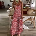 thumbnail image 4 of Pretty Bohemian Art Paisley Red And White Sleeveless Dress Dresses Women Summer Women's Summer Clothing, 4 of 9