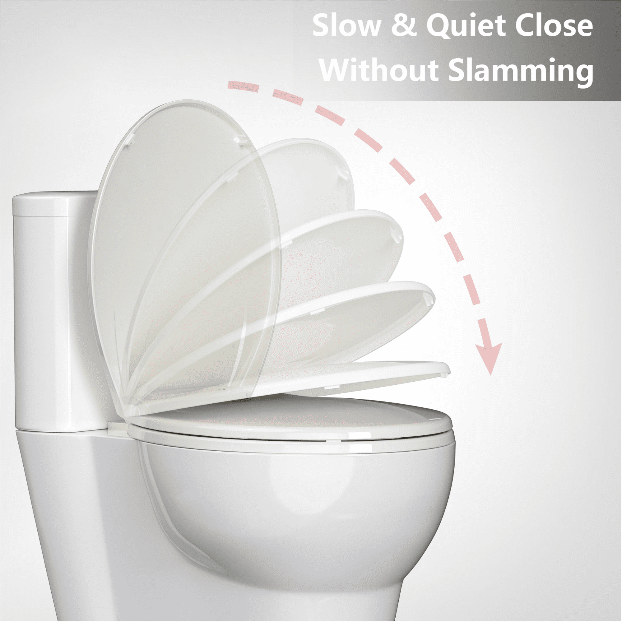 Round Toilet Seat, Quiet Close Cover and Seat, Easy to Clean and Stain-Resistant, Residential Standard Toilet Seat with Lid, Secure Plastic Hinges, Easy to Install, Biscuit