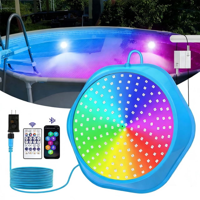 Ohmyroo 20W Magnetic Suspension Pool Light IP68 Waterproof Bluetooth RGB LED Under Water Lamp