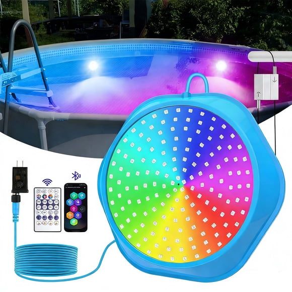EGNMCR 20W Magnetic Suspension Pool Light Color Light Bluetooth Remote Control Underwater Light Intelligent Underwater Light IP68 Waterproof Pool Light Pool light