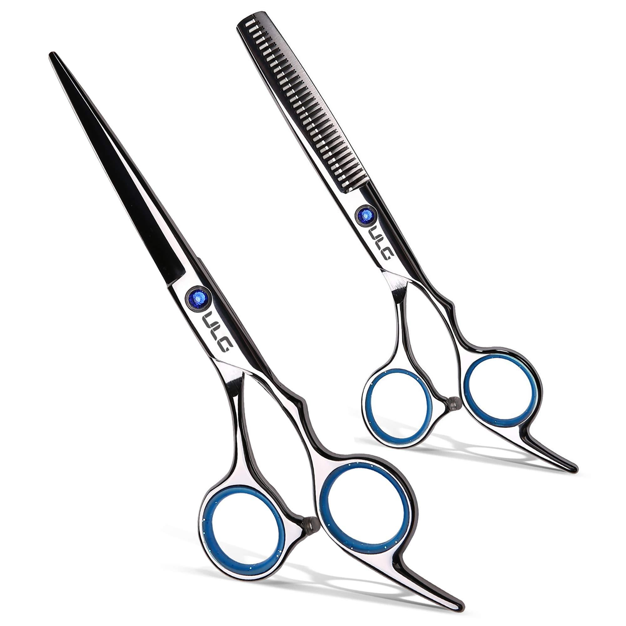 6 inch Professional Barber Hair Dresser Salon High Quality Japanese Steel Razor Sharp Shears Styling Hair for Men Woman Leather Travel Case