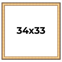 34x33 Frame Gold Plein Aire Solid Wood Picture Frame Width 2 Inches | Interior Frame Depth 0.5