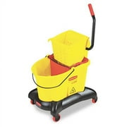 WaveBrake 35 Quart Dual Water Side-Press Mop Bucket/Wringer (Yellow)