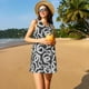 thumbnail image 3 of Easygdp Snake para Vestido Transpirable de Mujer, Vestido Suelto de Manga Corta con Pliegues y Bolsillos para el Verano, 3 of 7