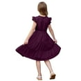 thumbnail image 5 of XXWXYD Girls Dresses Flutter Sleeve A-Line 𝖲undress Summer Casual Tiered Swing Midi Dress Lightweight Breathable Part𝗒 Beach Dress for Toddler Kids, 5 of 6