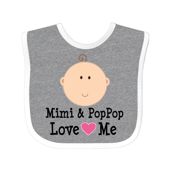 Inktastic Mimi and Poppop Love Me Grandchild Boys or Girls Baby Bib