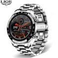 thumbnail image 1 of LIGE 2023 pantalla táctil de círculo completo banda de acero lujo Bluetooth llamada hombres reloj inteligente impermeable actividad deportiva reloj de fitness + caja Tan Jianjun unisex, 1 of 2
