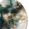 thumbnail image 3 of Designart "Inner Worlds of Marble Green and Black II" Modern Geometric Metal Round Wall Art Prints, 3 of 5