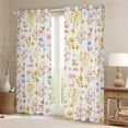 thumbnail image 2 of Feelyou Groovy Daisy Flower Curtains Pack of 2 (42x84 Each) for Kids, Kawaii Cartoon Deer Curtains Blackout, Dreamy Fairy Tale Bedroom Curtains, Curtains and Drapes Decor, 2 of 6