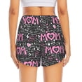 thumbnail image 4 of Uemuo Lovely Mom Ever Pattern Women's Athletic Shorts High Waisted Running Shorts with Liner Pockets Gym Elastic Workout Shorts-Small, 4 of 9