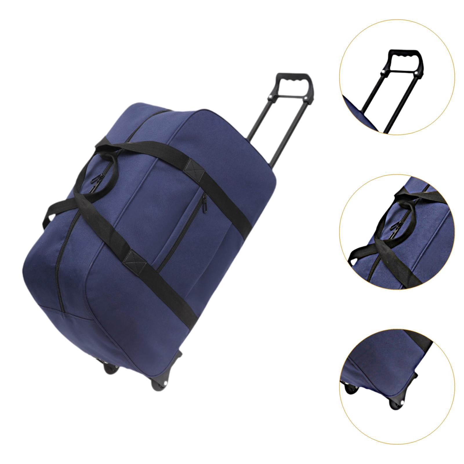 Wzmzjy Wheeled Duffel Bag Suitcase Telescoping Handle Handbag Men Women Multifunctional blue