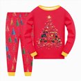 thumbnail image 2 of NOLDARESToddler Christmas Pajamas Pjs Set Boys Girls 2pcs Nightwear Long Sleeve Sleepwear Sets Xmas Jammies X106-Red, 2 of 5