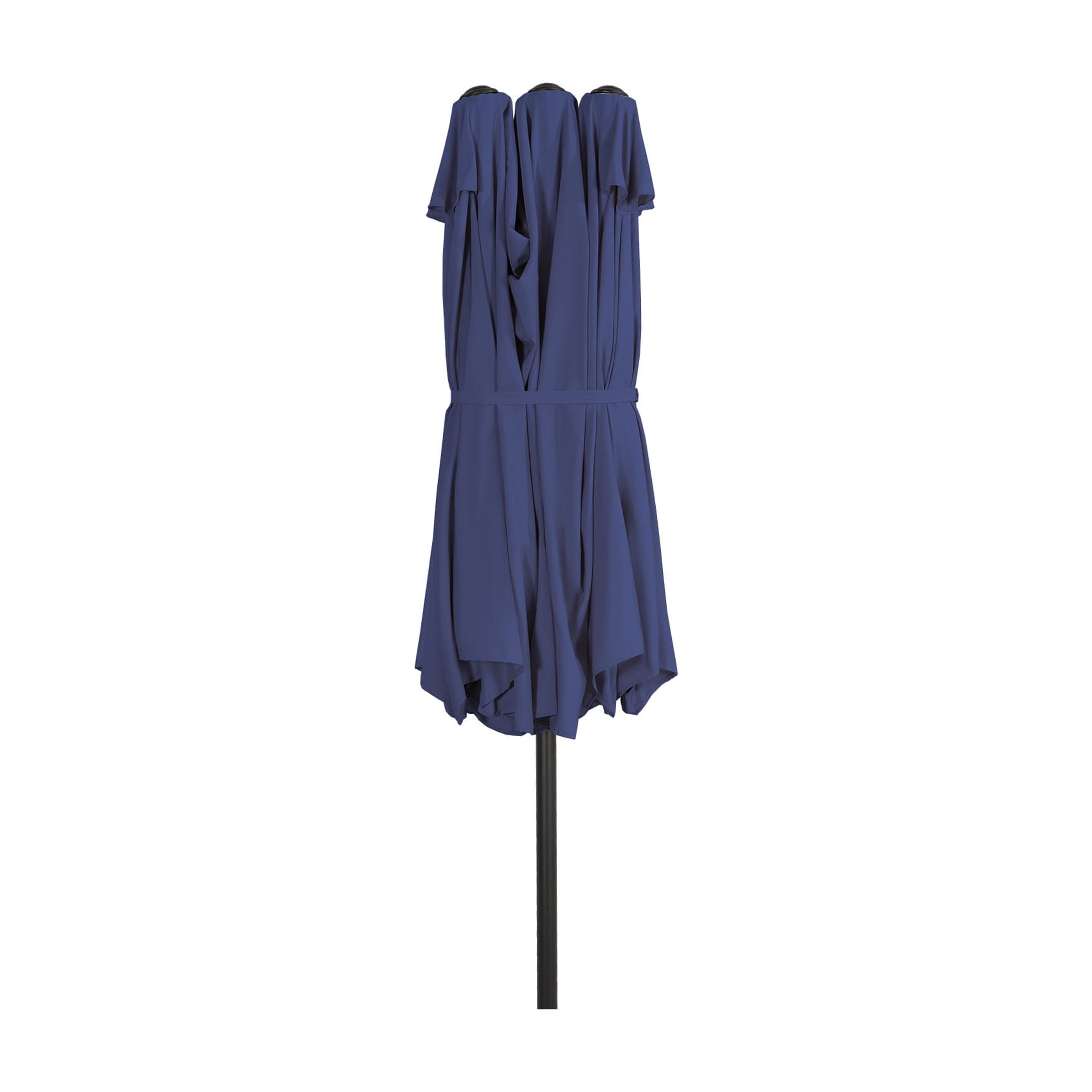 WestinTrends 15 x 9 Ft Twin Double Sided Outdoor Umbrella, Large Rectangle for Patio Balcony with Crank Lift (Base Not Included), Navy Blue