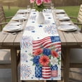 thumbnail image 4 of Independence Day Floral Table Runner 70 Inches, Anniversary USA Flag Bed Runner Dresser Scarves Tabletop for Indoor Outdoor Parties/Ceremony/Banquet, 13" x 70", 4 of 9