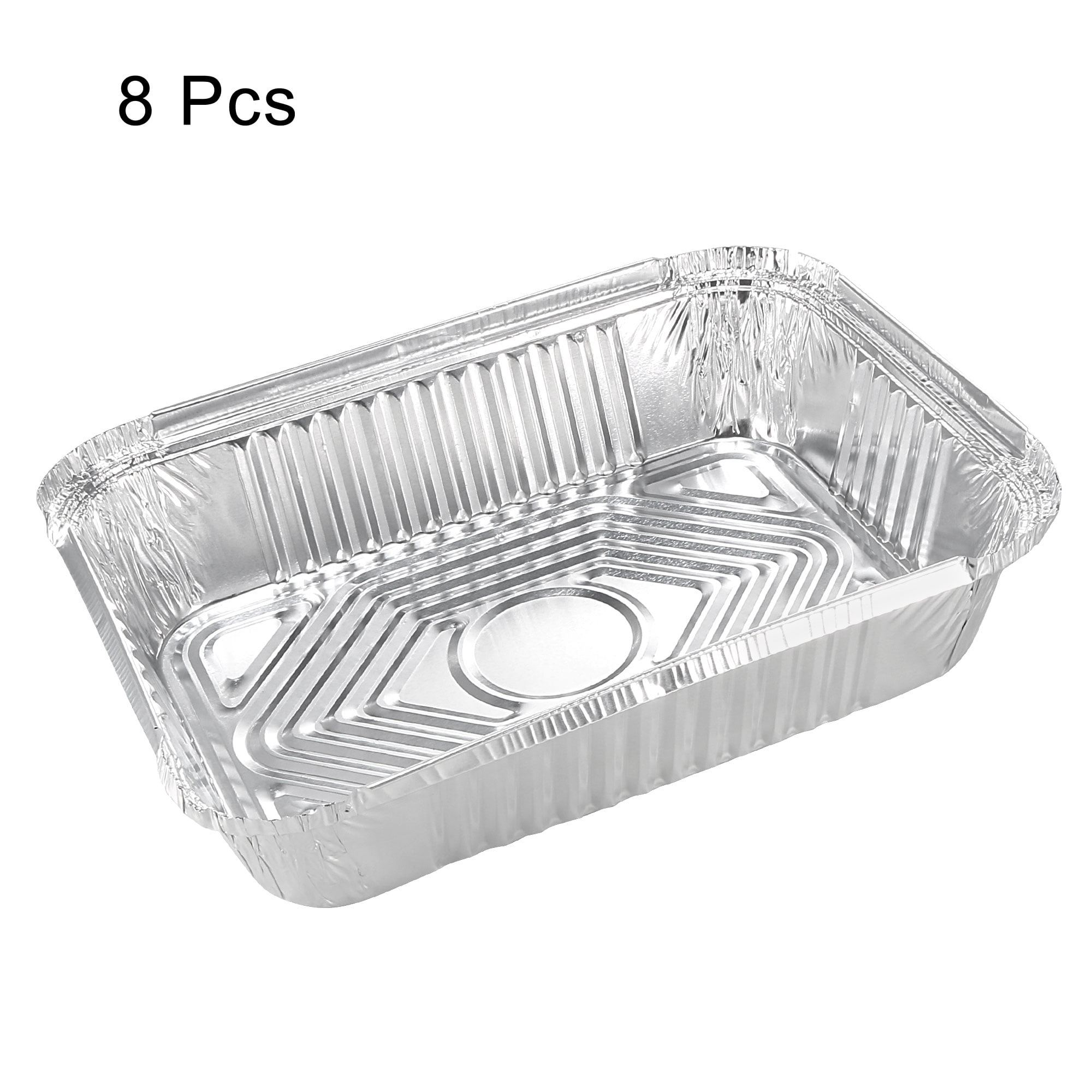 Uxcell 10 inch x 7.5 inch Aluminum Foil Pans, 59oz Disposable Trays Containers 48 Pack, Silver