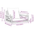 thumbnail image 4 of vidaXL Swing Bench with Cushions Grey 63x62x40 cm Poly Rattan, 4 of 5