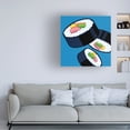 thumbnail image 3 of Ron Magnes 'Sushi Rolls On Blue' Canvas Art, 3 of 3