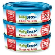 Diaper Pail Refill Bags for Playtex Diaper Genie 840 Count (3-Pack) - By BabyBreeze